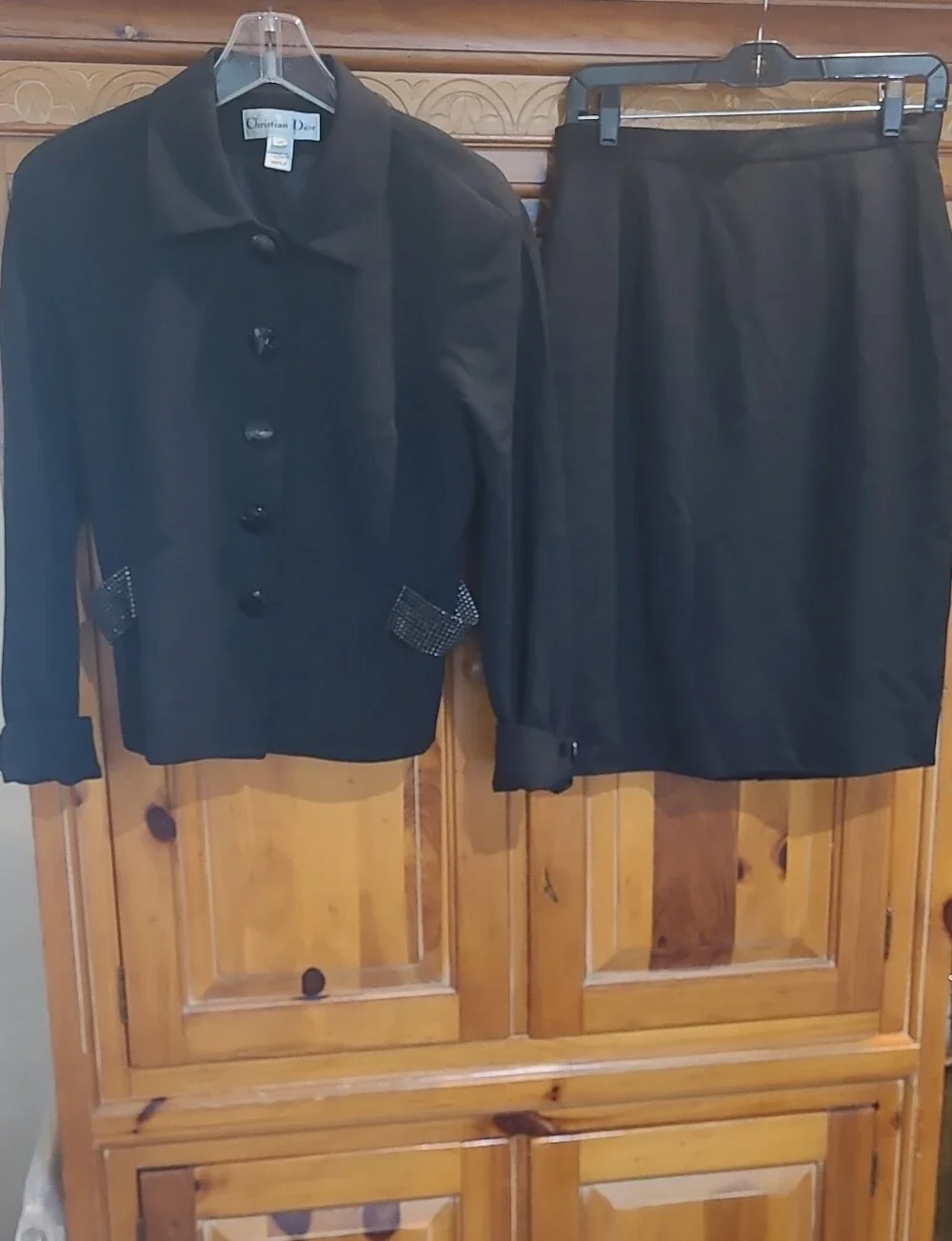 CHRISTIAN DIOR Black Women's Pencil Skirt with Coordinating Jacket